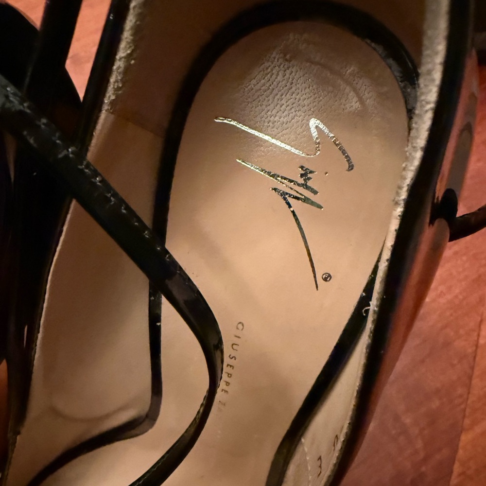 Giuseppe Zanotti Black Patent Peep Toe Heels - Picture 12 of 14